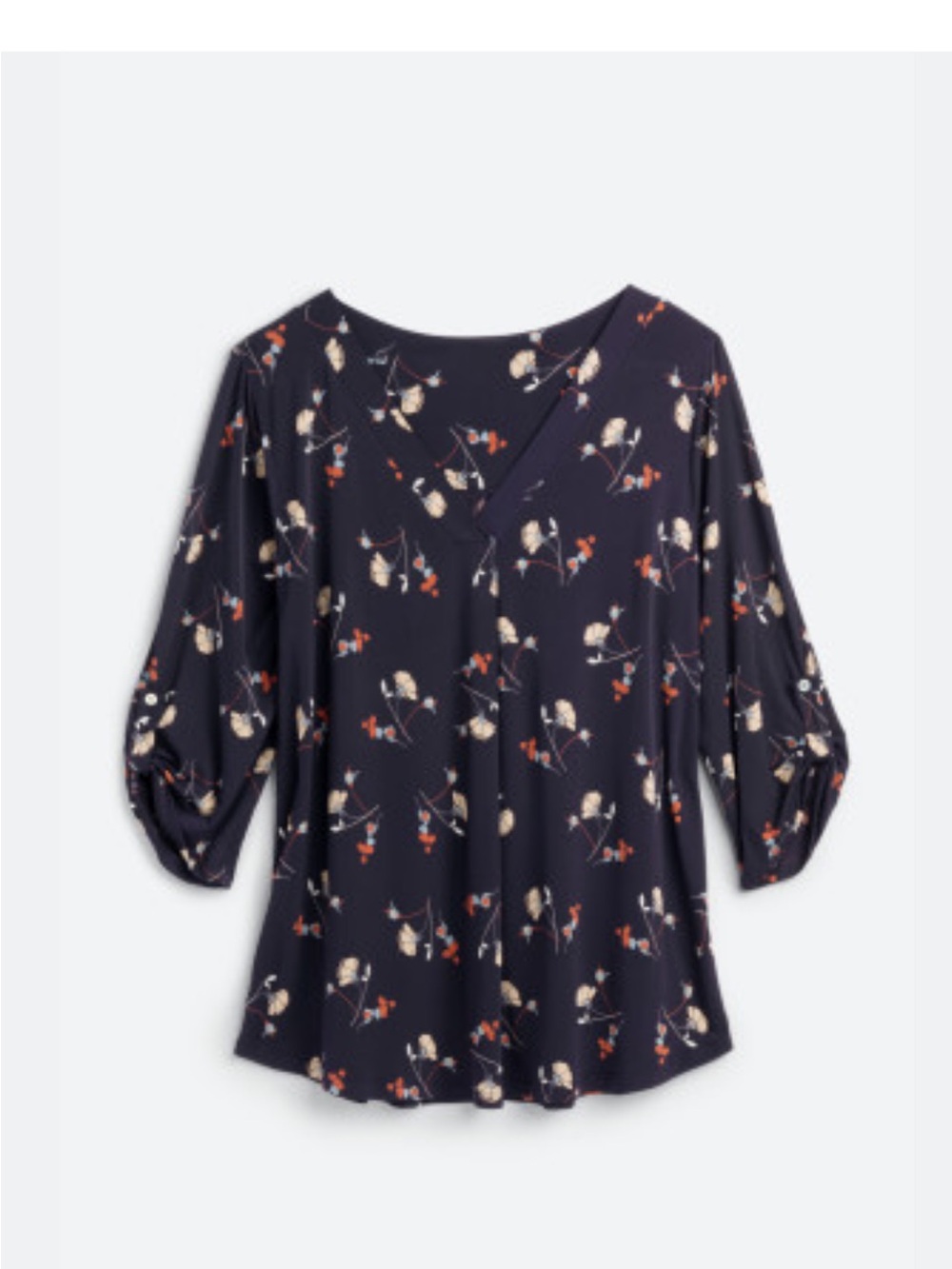 Beacon Navy Floral V-Neck Tunic Top